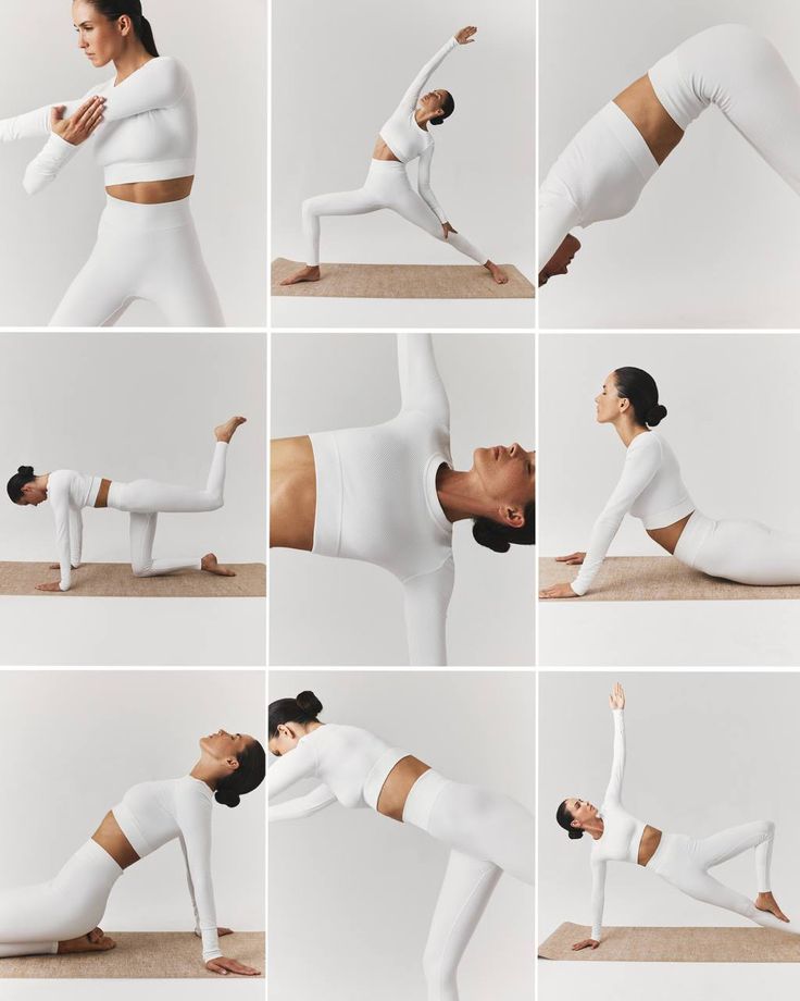 girl in white doing yoga